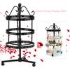 3Colors Creative 3Tiers 72Holes Rotatable Earring Organizer Display Stand Metal Jewelry Holder