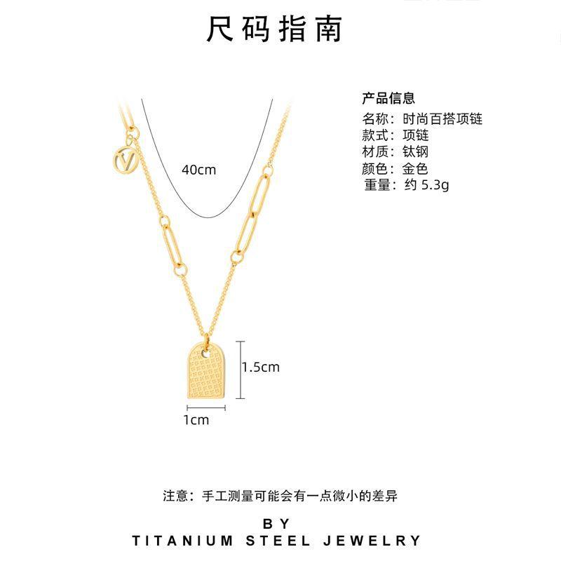 Xiaoxiangfeng Titanium Steel Necklace Women'S Niche Design Sense Light Luxury Clavicle Chain Stainless Steel Short Item Pendant Spring