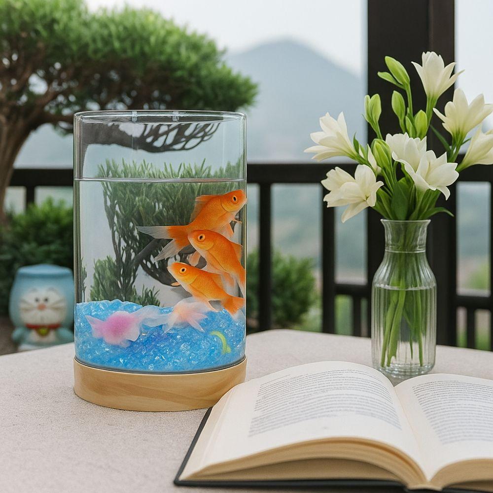 High Transparency Betta Fishtank Glass Ecological Tank Creative Goldfish Tank  Desktop Decoration