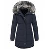 Women's Hooded Slim Fit Cotton Coat - European & American Style, Mid-Length, Solid Color, Warm Outerwear for Autumn & Winter