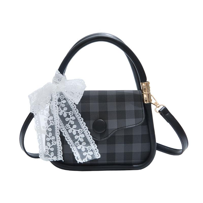 Neue vielseitige Handtasche Kleine quadratische Tasche Vielseitige Umhängetasche Karierte Umhängetasche Damentasche