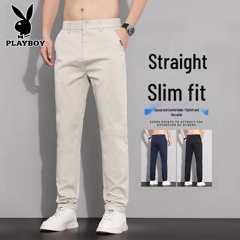 PLAYBOY Men s Straight-Leg Casual Business Pants 33