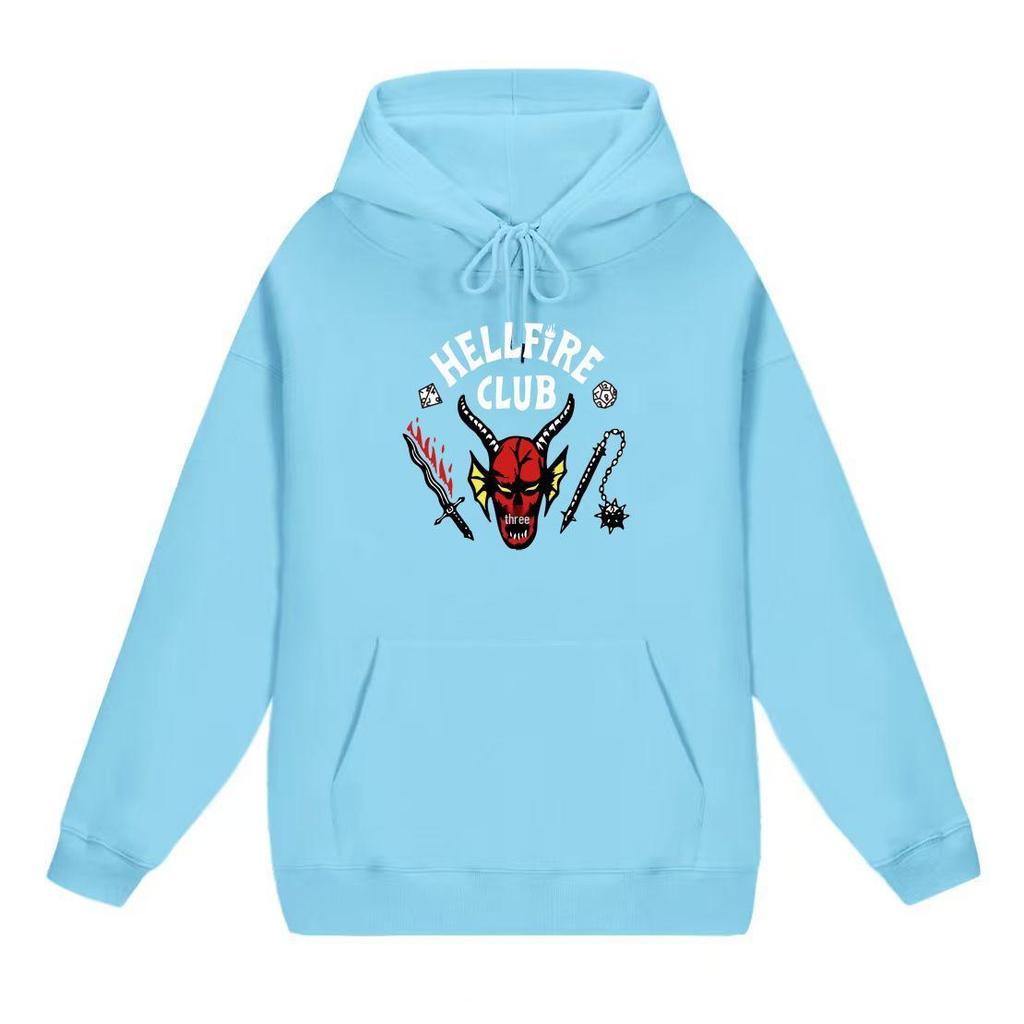 2025 Kids' Stranger Things Hellfire Club Fleece Hoodie for Autumn/Winter