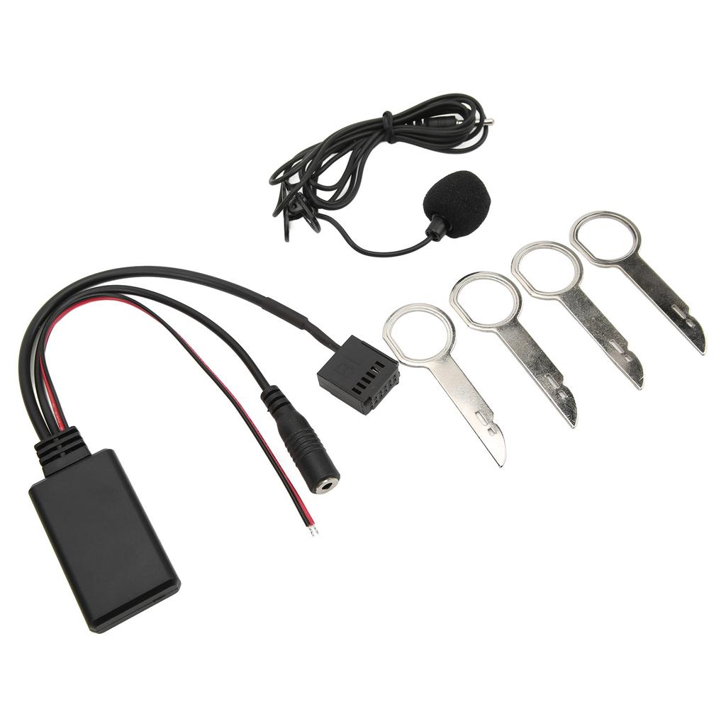 12Pin Car CD AUX IN Wireless Bluetooth Adaptor with Hands Free Microphone Replacement for Focus 2005 Onwards 6000CD