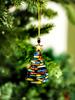Christmas Tree Shaped Hanging Ornament, Colorful Stacked Books Design with Star Topper, Festive Gift for Book Lovers & Xmas Tree