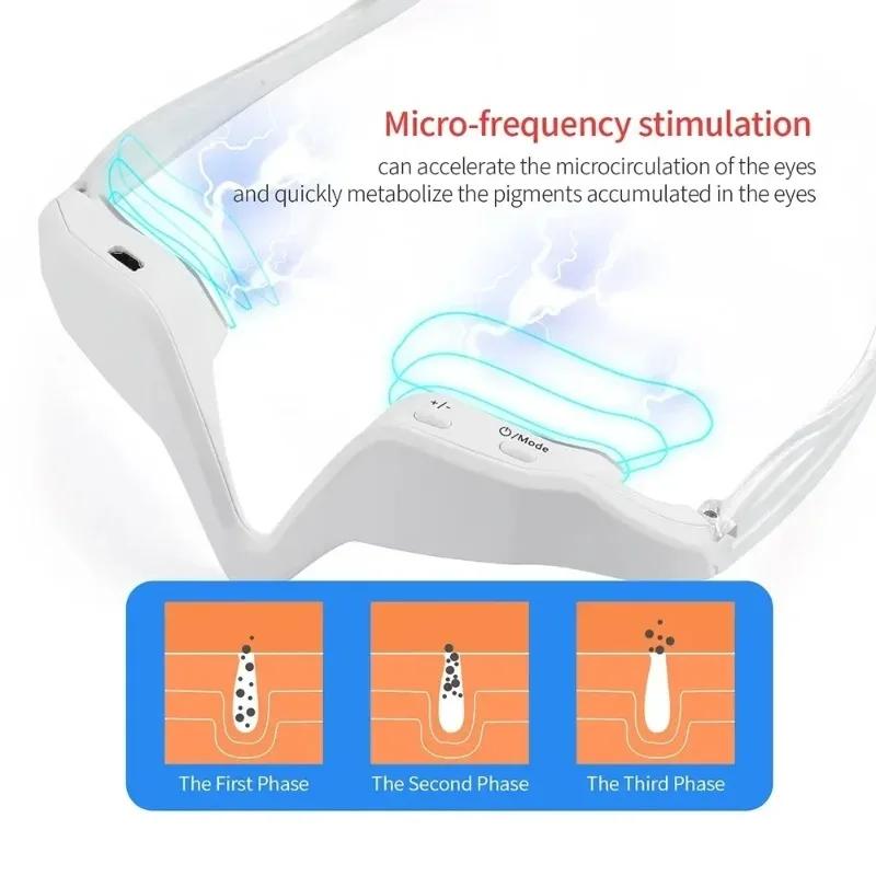 3D Eye Massager Micro-Current Pulse Red light Therapy Eyes Fatigue Relief Lighten Dark Circles Smooth Fine Line Beauty Eye Care