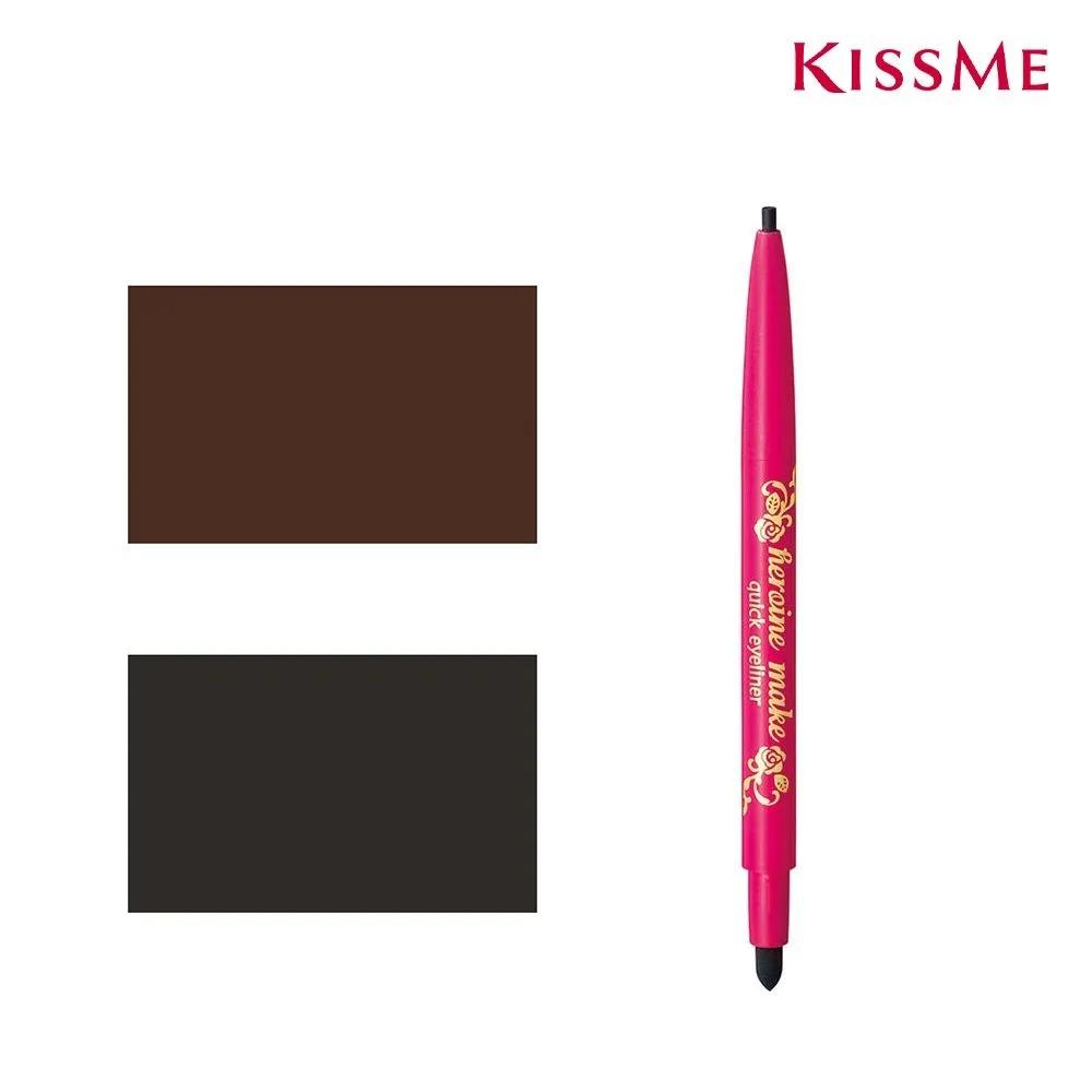 Kiss Me Heroine Водостойкая подводка для глаз с аппликатором-спонжем Быстросохнущая 02 Brown
