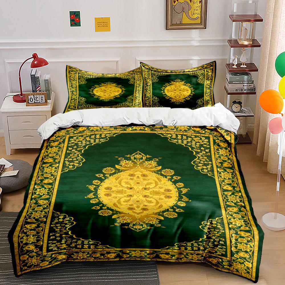 

Golden floral medallion pattern. Bedding sets Duvet cover sets Duvet covers Pillowcases(1 * Duvet Cover 2 * Pillowcases, without duvet insert) 135x200cm