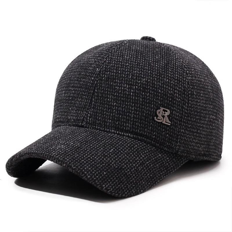 Hat Men's Fleece Warm Winter Dad Grandpa Head Ear Protector Old Peaked Cap Baseball Cap