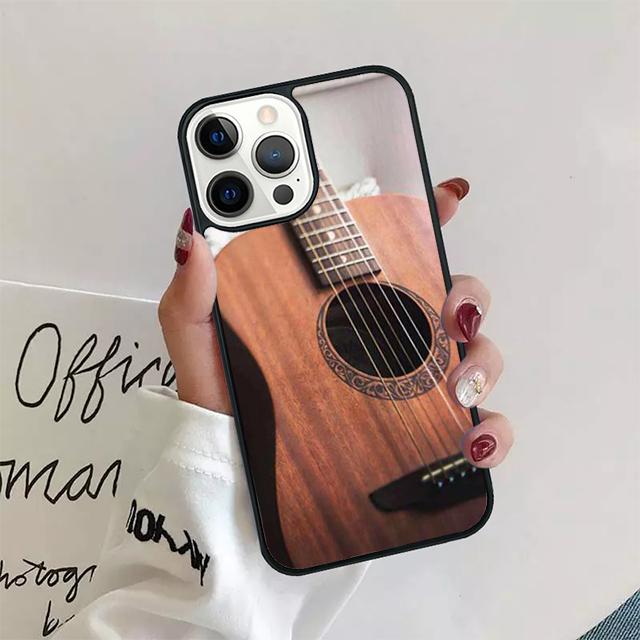 Retro Guitar Music Phone Case Back Cover for iPhone 17 Air 16 15 14 13 11 12 Pro Max Plus Shell Coque