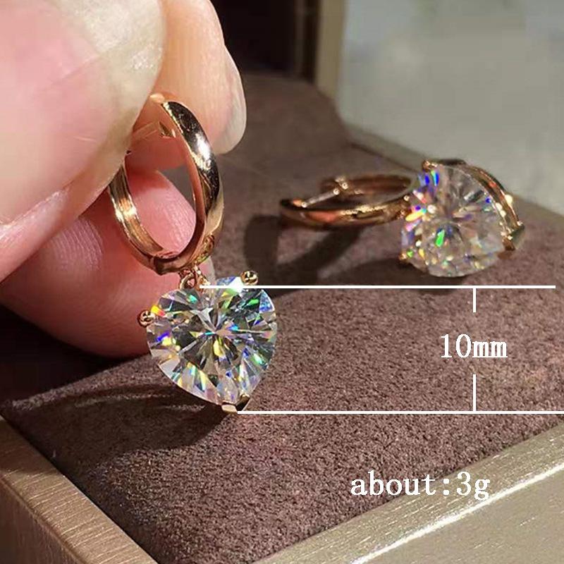 Luxury Four-Claw Zircon Women'S Stud Earrings, Fashionable Ol Engagement Earrings And Ear Accessories
