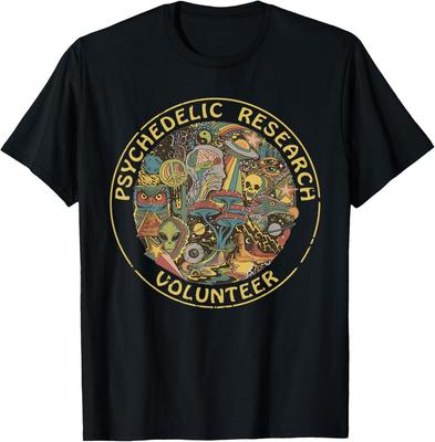 Psychedeliczny Grzyb _ Koszulka Wolontariusza Badań Psychedelicznych Tops Tee