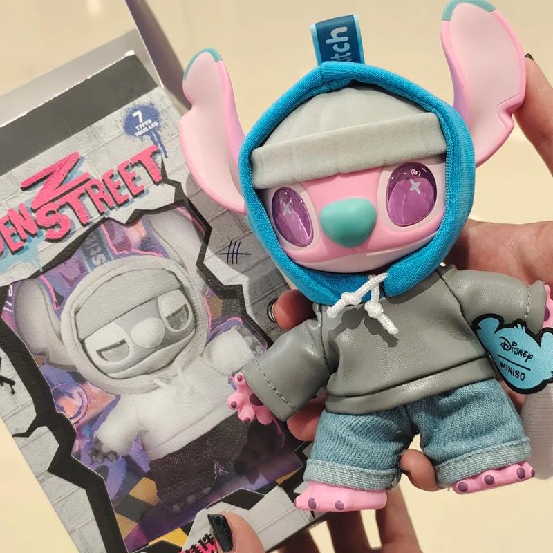 Genuine Miniso Disney Stitch Gen Z Street Series Vinyl Blind Box Joint Movable Stitch Model Backpack Pendant Birthday Gift