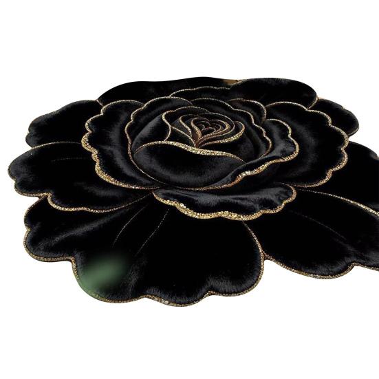 Floral Plush Floor Mat 3D Flower Optical Illusion Rugs Non-Slip Water-Absorbent Bath Mat for Bathroom Bedroom Entrance Vanity Area