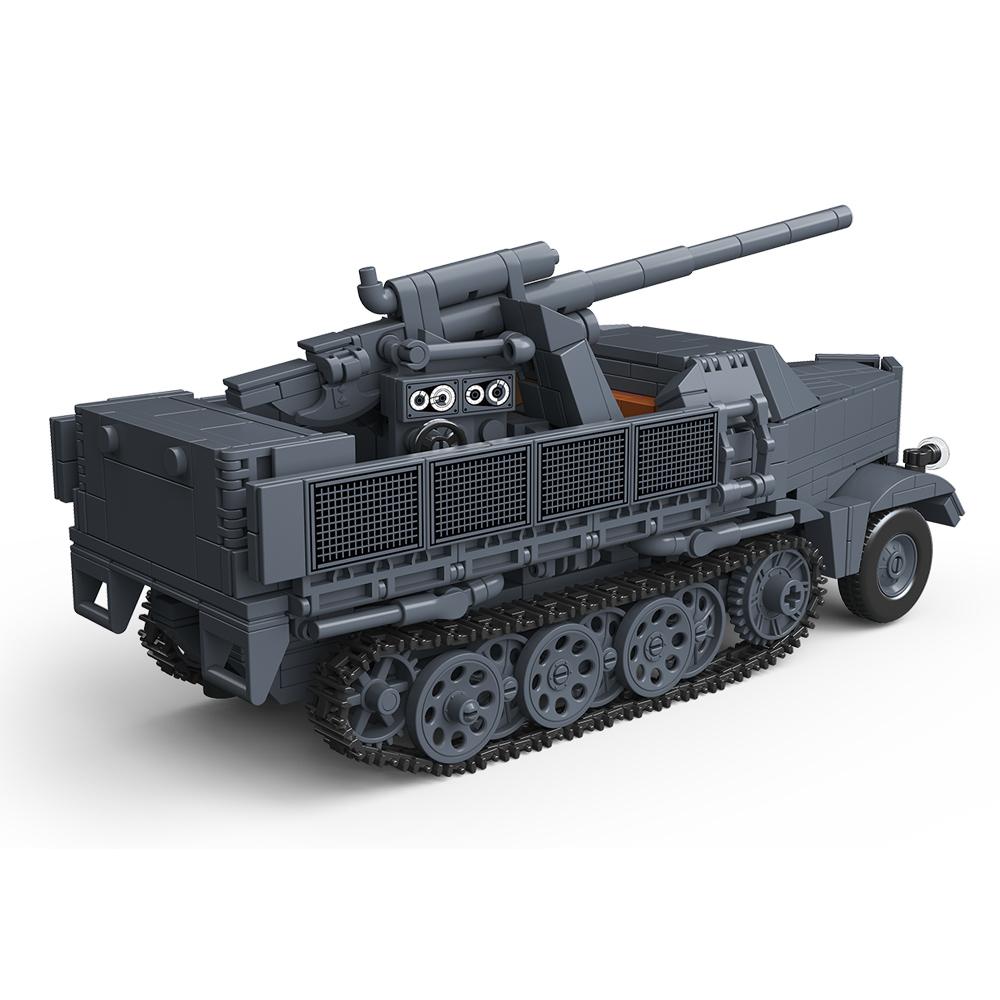 726pcs WW2 Army Military Soldiers German 88 MM Flak Transport Vehicle Model Assemble Building Blocks Bricks Children's Toys