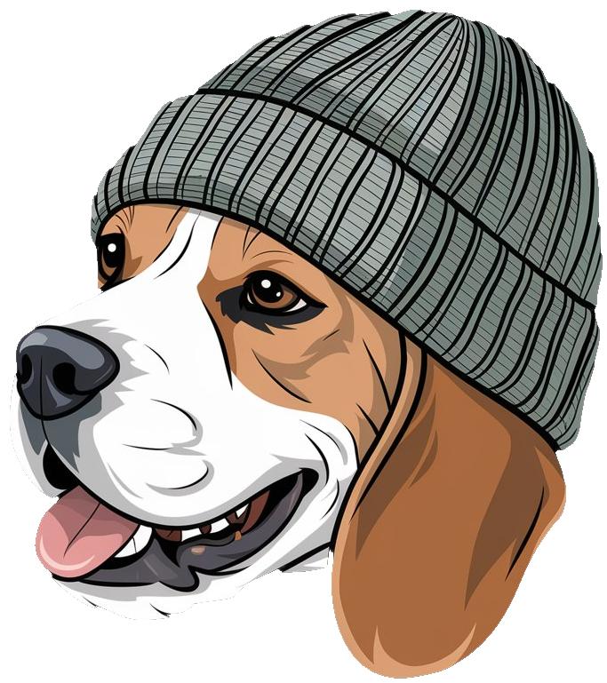 Beagle Wearing Knitted Beanie Women's Hoodies