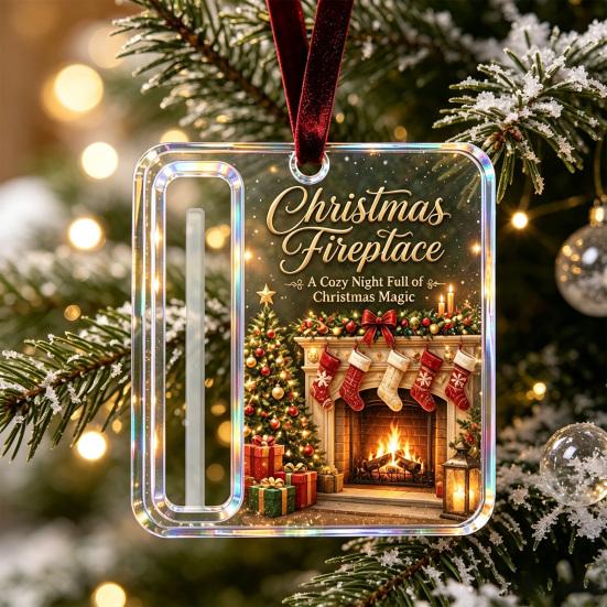 Holiday Party Hanging Decor 2Pcs Christmas Cash Gift Holder Ornament, Acrylic Money with Tree Decorations Santa Snowman Design, Pendant for