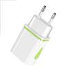 5V 2.1A EU Plug Dual USB Charger Waterdrop Design Travel Home Office Adapter Smart Fast Wall Charger for IPhone Samsung Smartphones Tablets