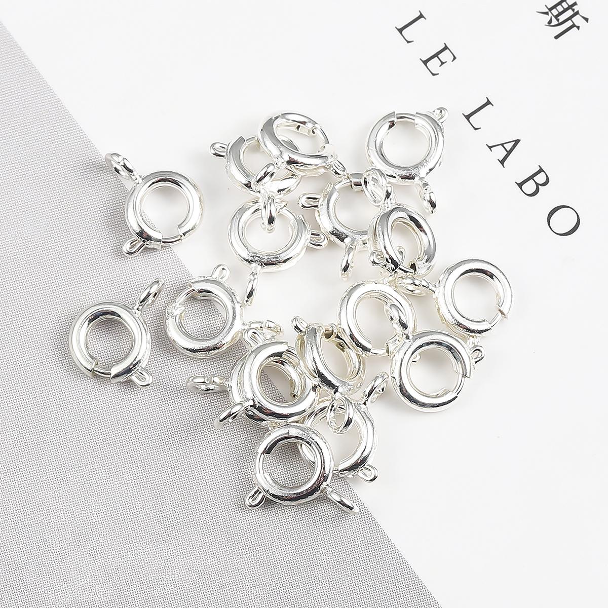 

20 шт. пружинная кольцевая застежка с открытой застежкой-кольцом для цепочки, ожерелья, браслета, разъемы для изготовления ювелирных изделий 20pcs серебряный