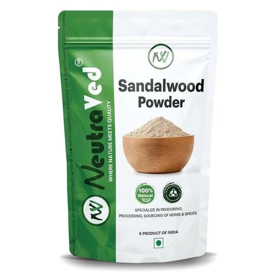 NeutraVed Sandalwood Powder For Face Pack Enriched with Organic & Pure Chandan Powder Mask for Glowing Skin - 200g