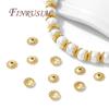 50/100Pcs 5.7mm 18K Gold Plated Brass Metal Beads Cap Flower Spacer Bead End Caps For Jewelry Making DIY Bracelets Accessories