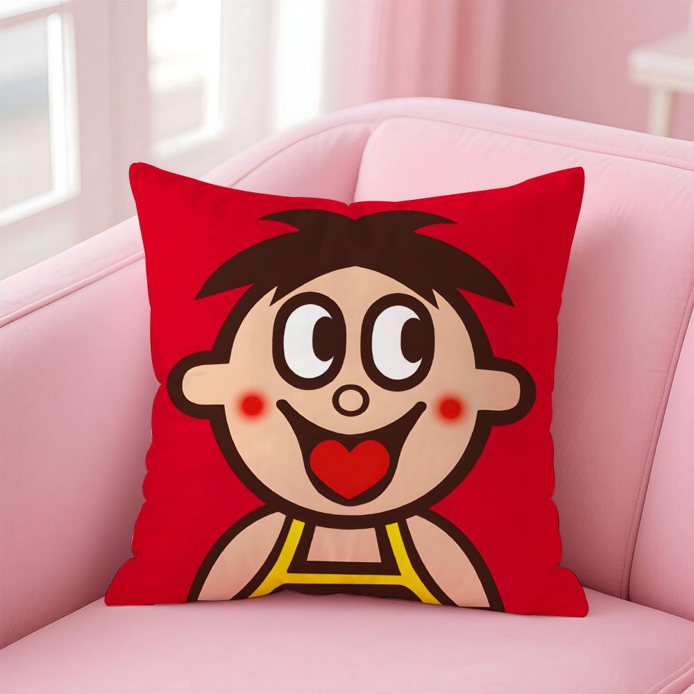 cartoon W-Wangzai Cushion Cover Home & Car Multi-Scene Pillow Cover - Reversible, Soft & Durable for Daily Use