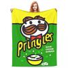 Pringles Chips Flanelltepper Potetsnacks Morsomme Kastepledd for Hjemmet 125*100cm Teppebit
