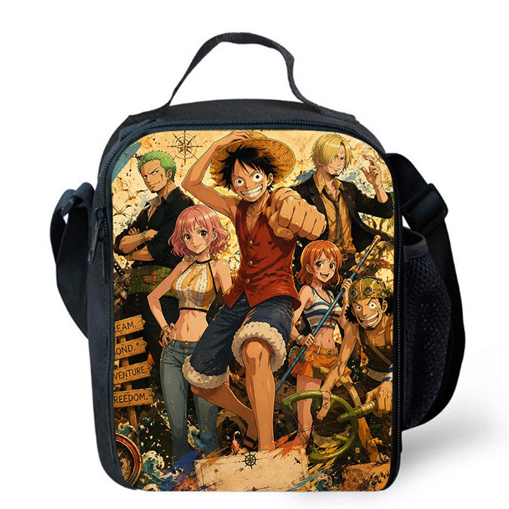 One Piece Lonchera Térmica Cartoon Thermal Lunch Bag Lightweight Portable Cooler Tote For Boys Girls School Picnic Camping Trip