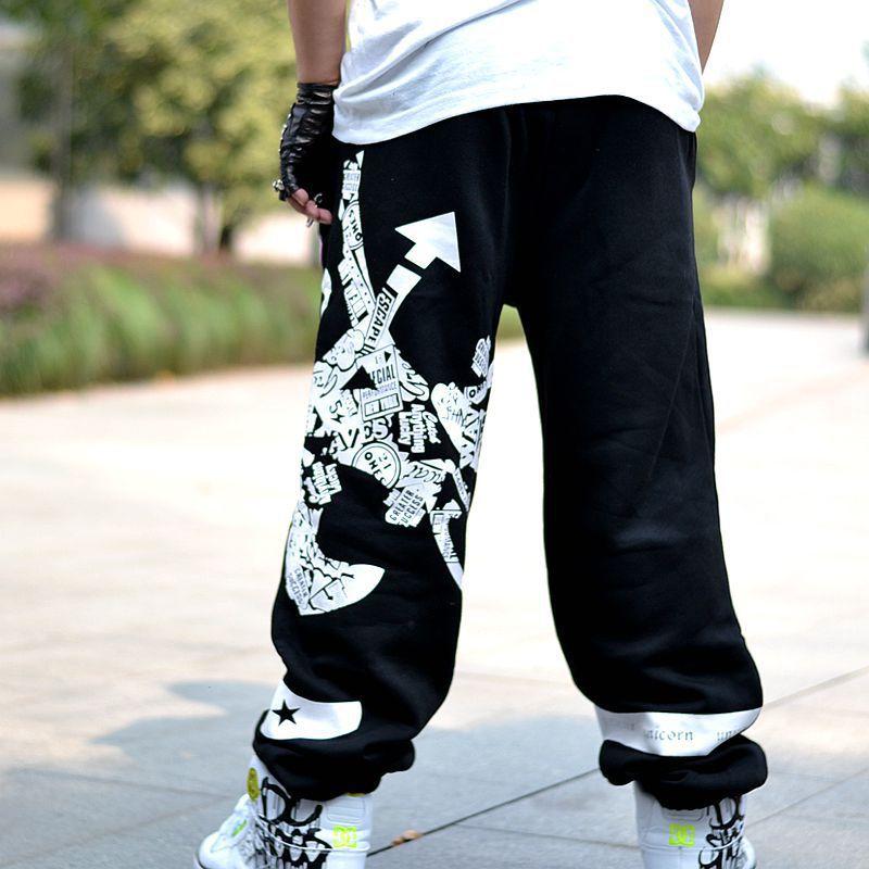 Summer European And American Men'S Street Dance Hip-Hop Sweatpants, Plus Size Trendy Pants, Loose Casual Printed Pants