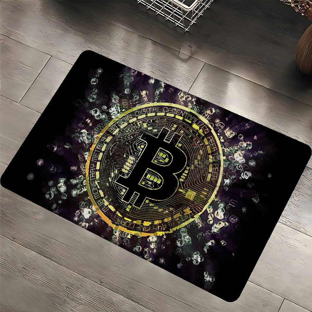 B-Bitcoin Logo Küchenmatte Kinderzimmer Schlafzimmer Dekoration Balkon Rutschfeste Fußmatte Wohnzimmer Alfombra