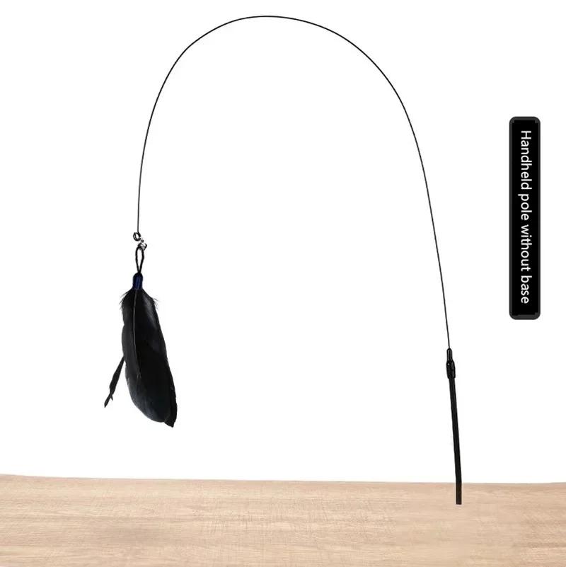 Premium Supplies High Quality Interactive Cat Toy Handfree Cat Stick Playing Kitten Playing Teaser Wand Toy Suction Cup BirdFeather Cat Wand Pet