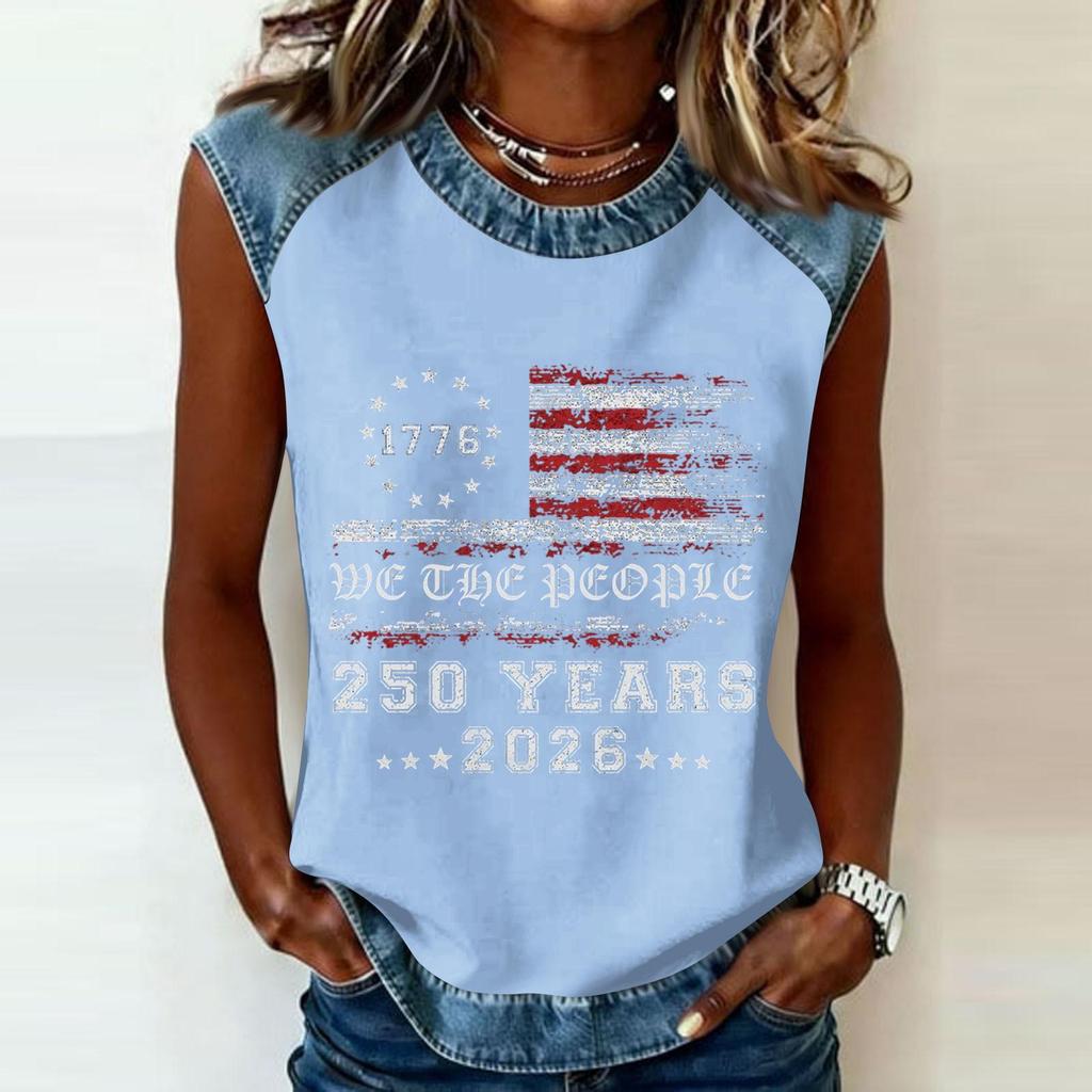 Women's Casual Round Neck Pullover Printed T-Shirt Top