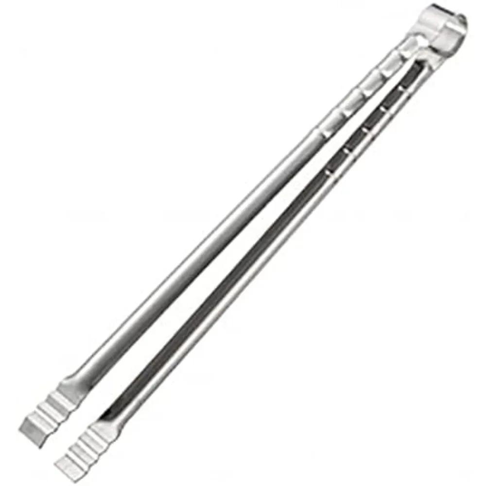 

Extra Long Grilling Tongs Food Clip Charcoal Fire Barbecues BBQ Tongs Cooking Grill Tools Kitchen for Home Outdoor серебряный