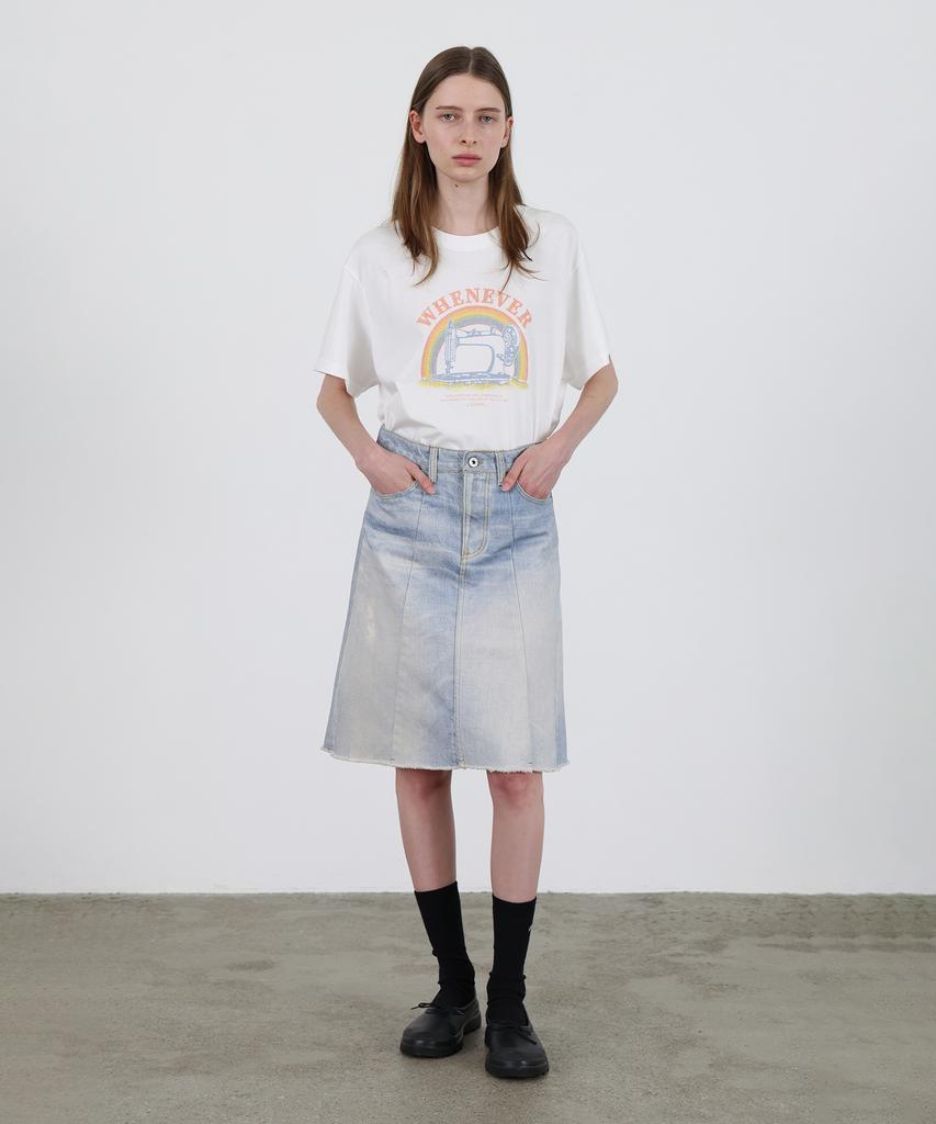 Leuba Digital-Print Pannel Skirt - Digital Denim