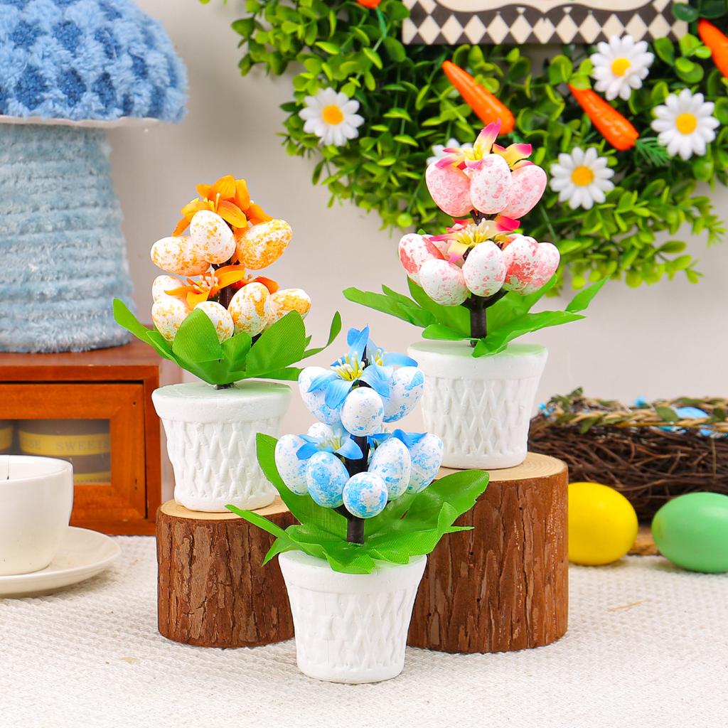 New Easter Egg Flower Potted Decoration Foam Simulation Spot Egg Flowerpot Scene Decoration Home Decoration