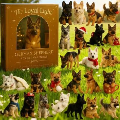 Weihnachts-Adventskalender Schäferhund-Design 24-Tage Countdown Dekoration Multifunktionale Feiertagsdeko