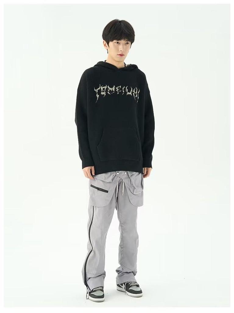 Pull à capuche style américain pour homme - Maille ample tendance pour un look urbain décontracté