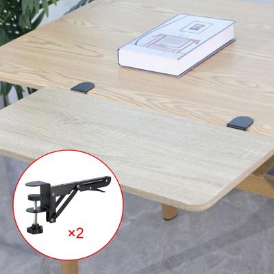 2 Pieces Under Desk Keyboard Holder Foldable Brackets No Extendable C Clamp Adjustable Sturdy Steel