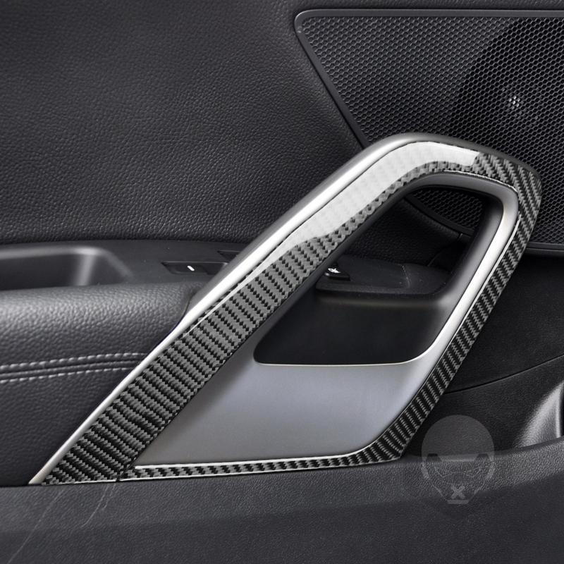 For Hyundai Veloster 2012-2017 Real Carbon Fiber Sticker Front Door Handle Trim Strip Cover Tuning Car Interior Accessories