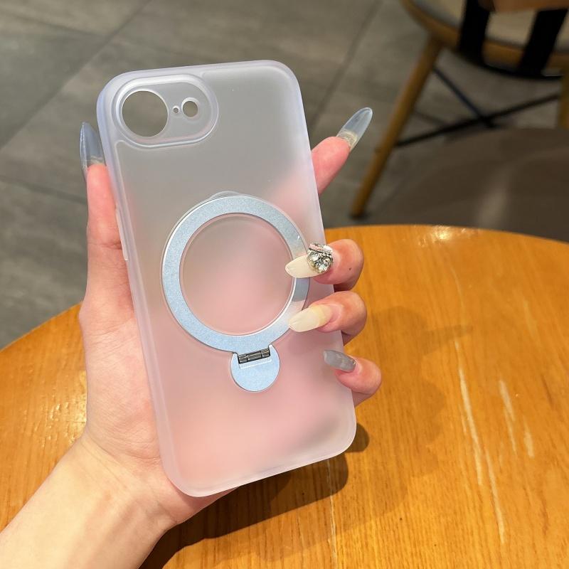 

Shockproof Magnetic Kickstand Plastic Matte Transparent Phone Case For iPhone17E 16E 17E Case With Holder Stand Cover iPhone 16e