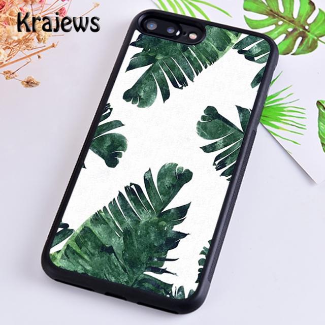 Krajews Monstera Flower Tropical Green Leaves Phone Case Cover For iPhone 14 5 6s 7 8 Plus XR XS 11 12 13 Pro Max Galaxy S21 S22