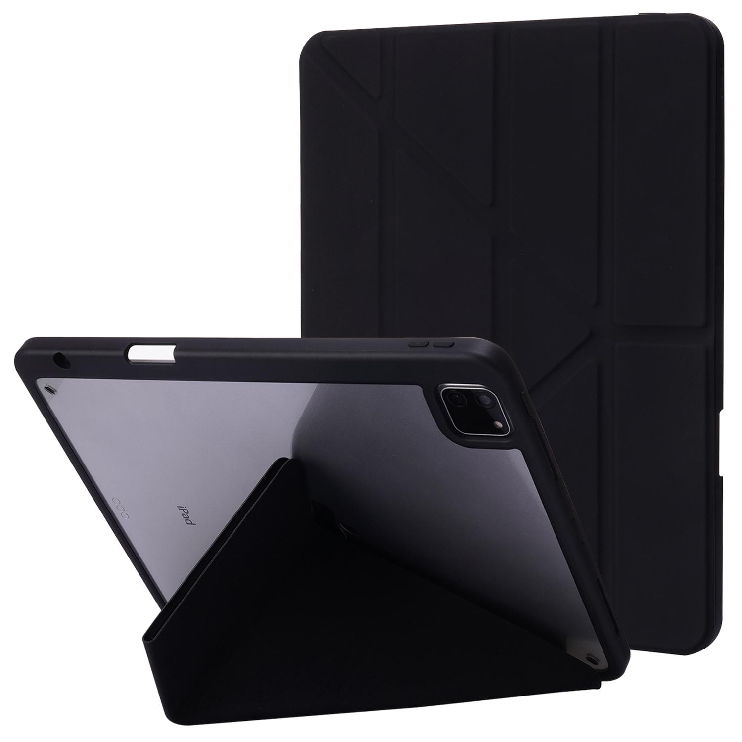 

Для iPad Про 13 (2024) Чехол-подставка Оригами Кожаный чехол для планшета с функцией автоматического пробуждения/засыпания Black