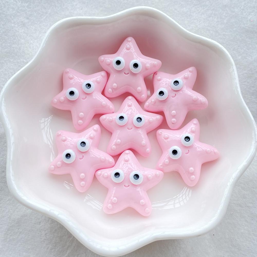 10Pcs New Resin Cartoon Starfish, Crab, Shell, Fish Series Flat Back Cabochons Scrapbooking DIY Jewelry Craft Decoration