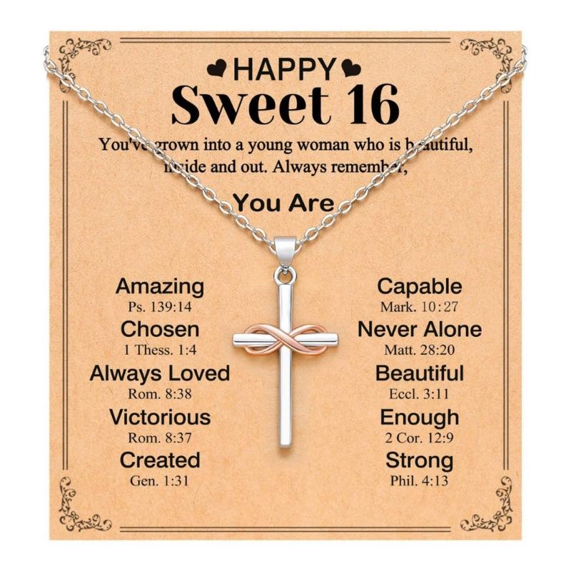 

Faith Inspired Rose Gold Unlimited Symbol Necklace Lightweight Sturdy Stainless Steel Jewelry Gift For Her