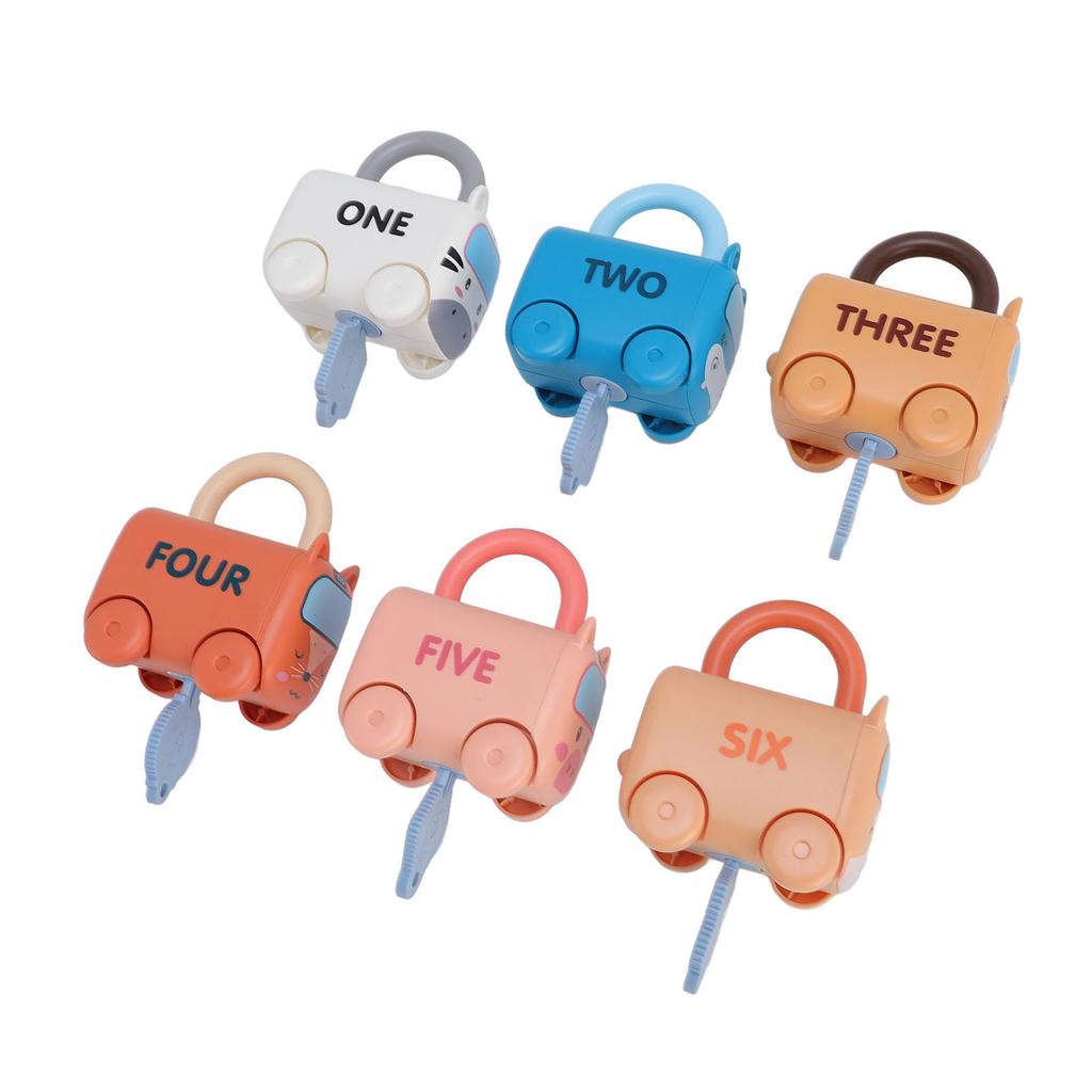 Lock and Key Car Toys Fine Motor Skills Cartoon Animal Sensory Matching Sorting Early Learning Toy W
