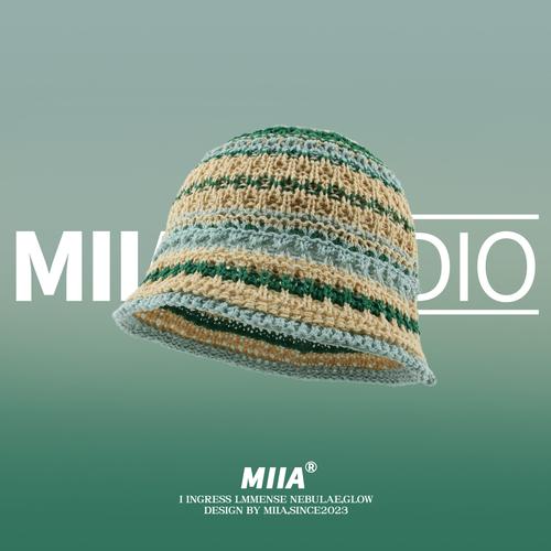 

2023 р. Жіноча в’язана шапка в стилі ретро з порожнистою квіткою, жіноча весна-літо, дихаюча сонцезахисна шапка-відро