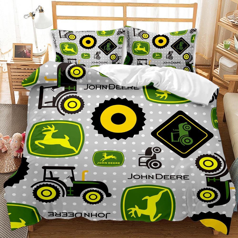 Construction Vehicle Children'S Bedding Three-Piece Quilt Cover Sheets