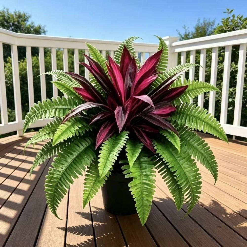 Dracena Artificiale Resistente ai Raggi UV Felce di Boston Pianta di Banano Simulazione Patio Balcone Portico