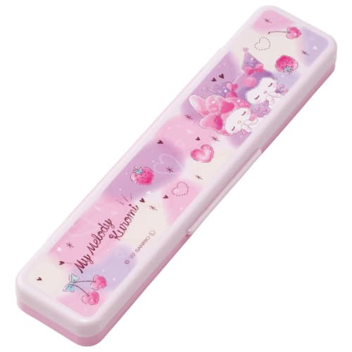 Skater Combi Set Chopsticks 18cm Spoon Set My Melody Kuromi Love Love Sanrio Antibacterial Adult Made In Japan CCS3SAAG-A