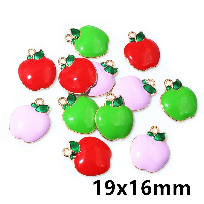 10pcs/lot Fruit Enamel Metal Charms Apple Orange Carrot Pendant for DIY Necklace Bracelet Jewelry Making Findings Supplies